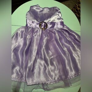 American Girl purple formal dress with silver buckle piece
